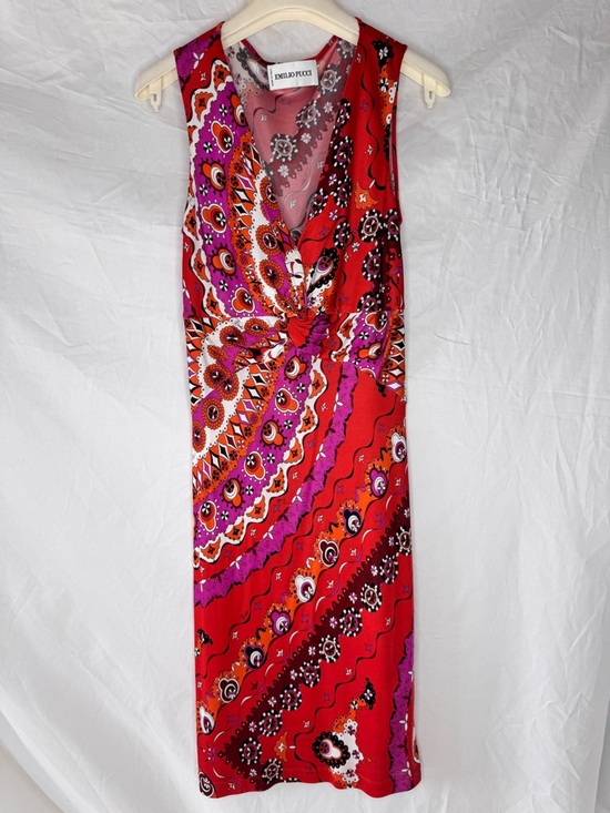 Emilio Pucci Dresses & Skirts - Emilio Pucci Vintage Rare Red & Pink Twist-Front Sleeveless Dress